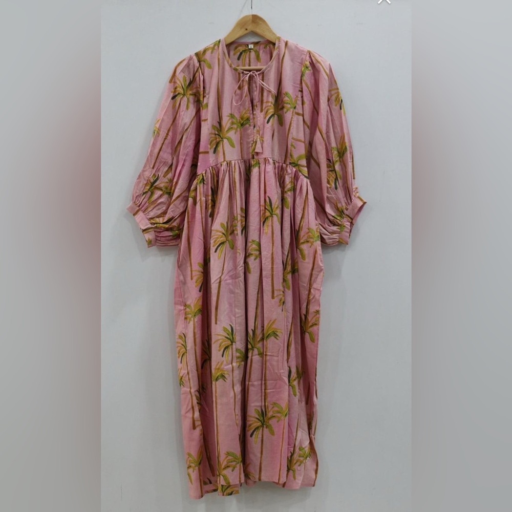 Tropical print boho dress